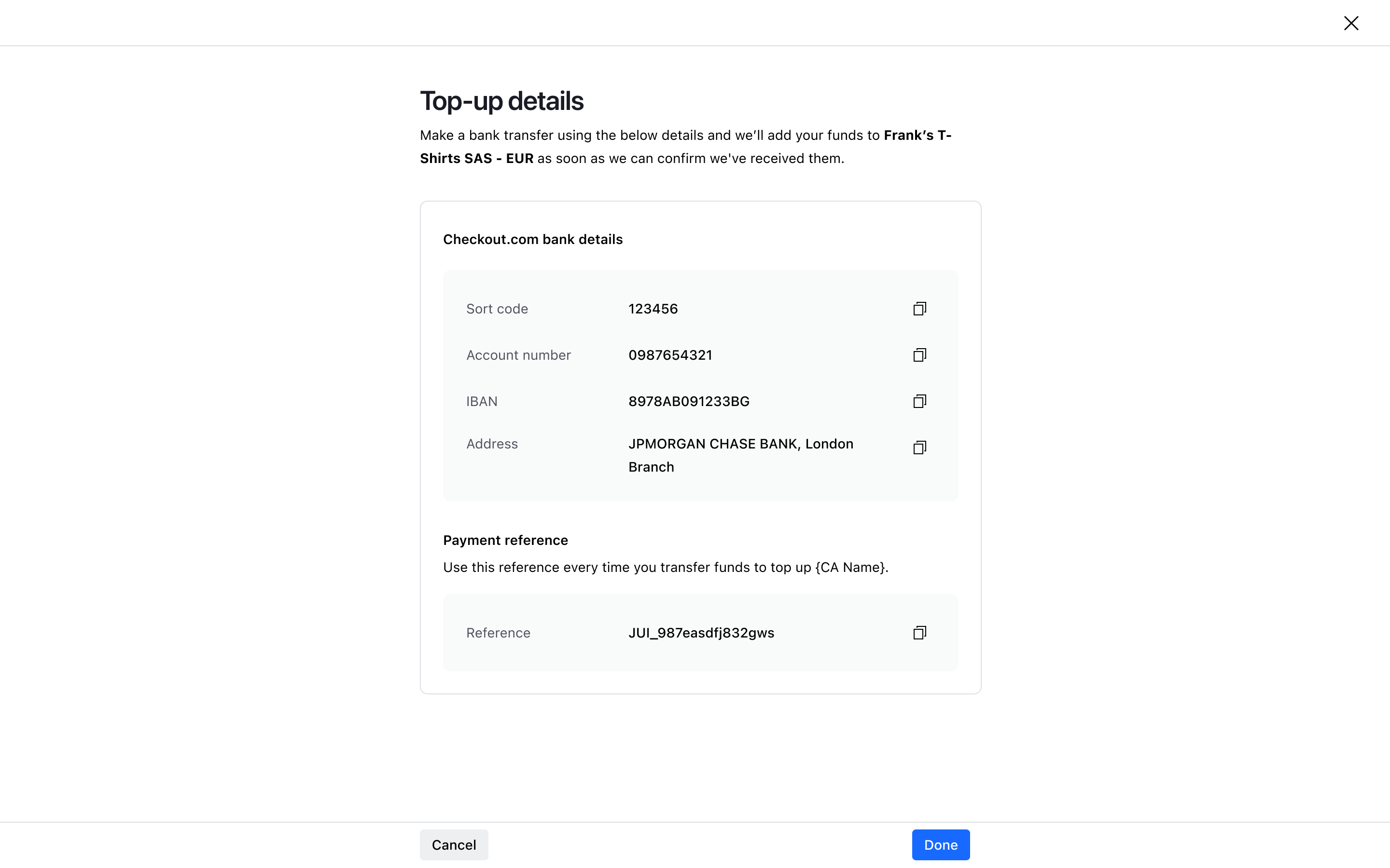 Top-up flow step 3 – Light mode